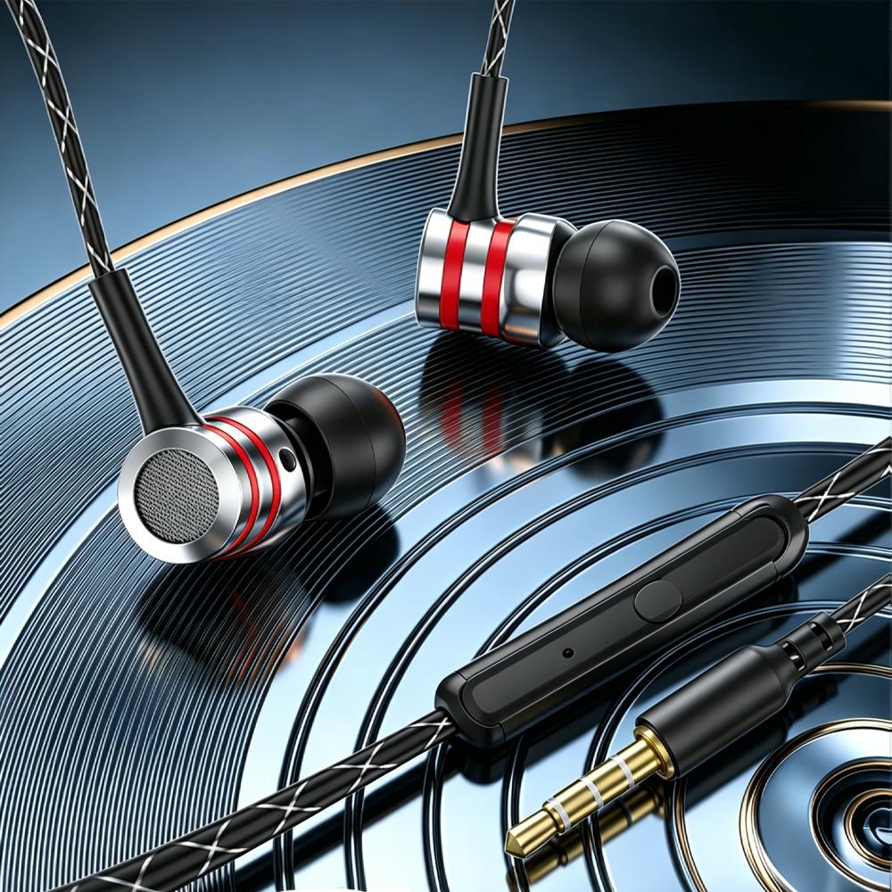 Fone de ouvido com fio intra-auricular com driver híbrido e graves potentes da Vapto